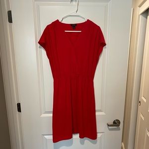 Nordstrom red cinch waist dress